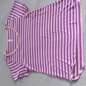 LuLaRoe Purple and Pink Striped Short Sleeve Tee